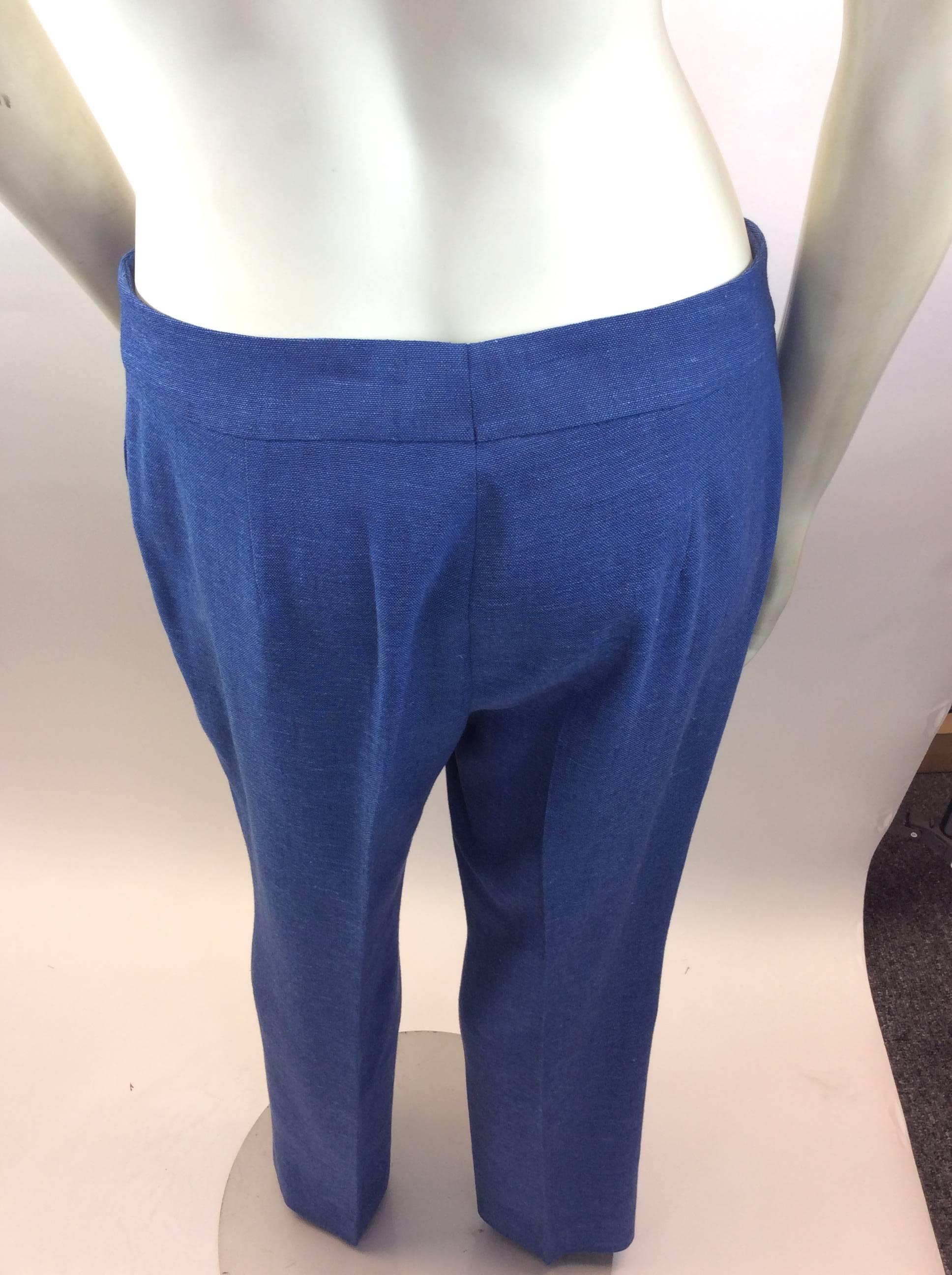 Akris Blue Wool Pant Suit For Sale 2