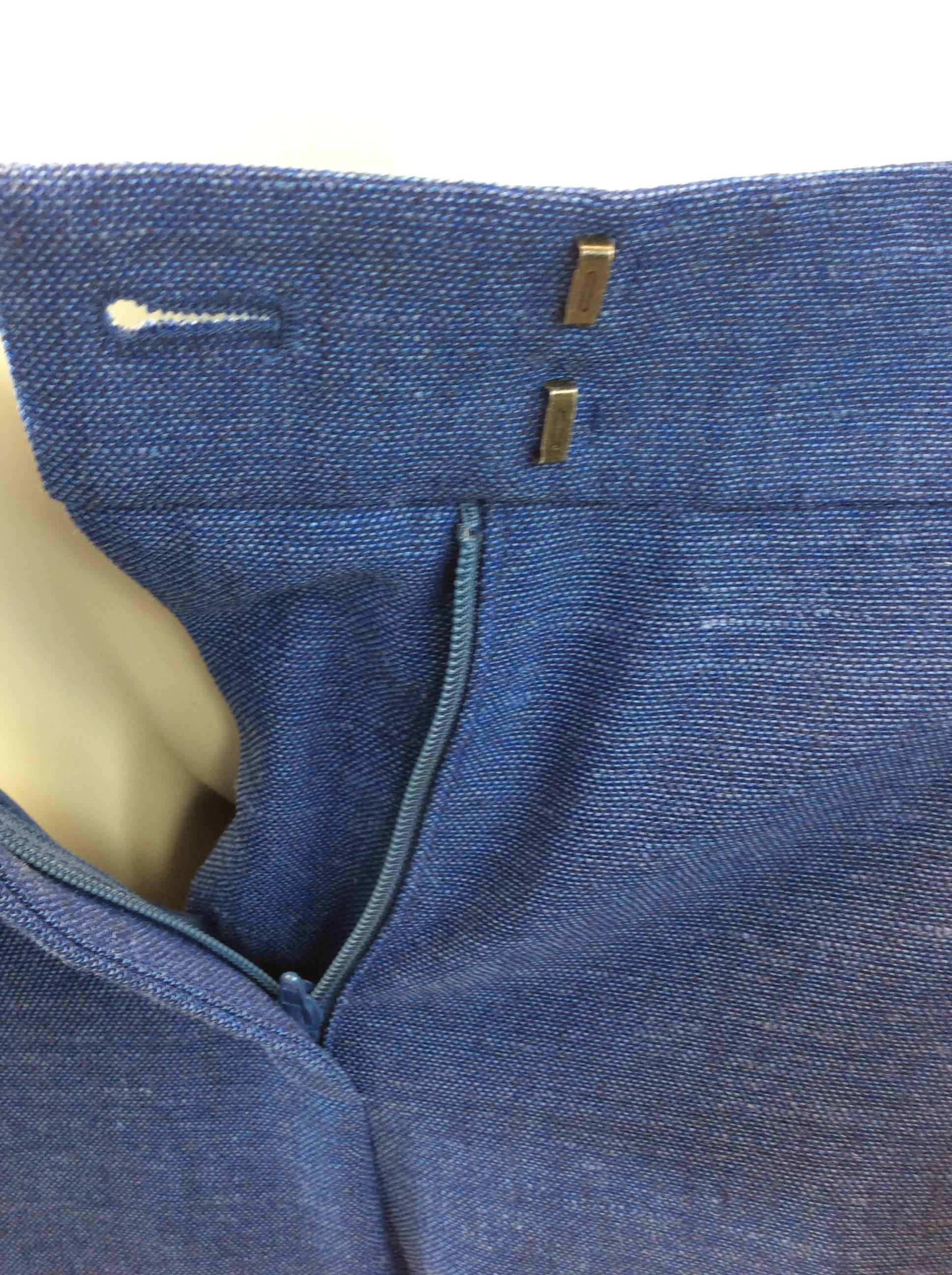 Akris Blue Wool Pant Suit For Sale 3