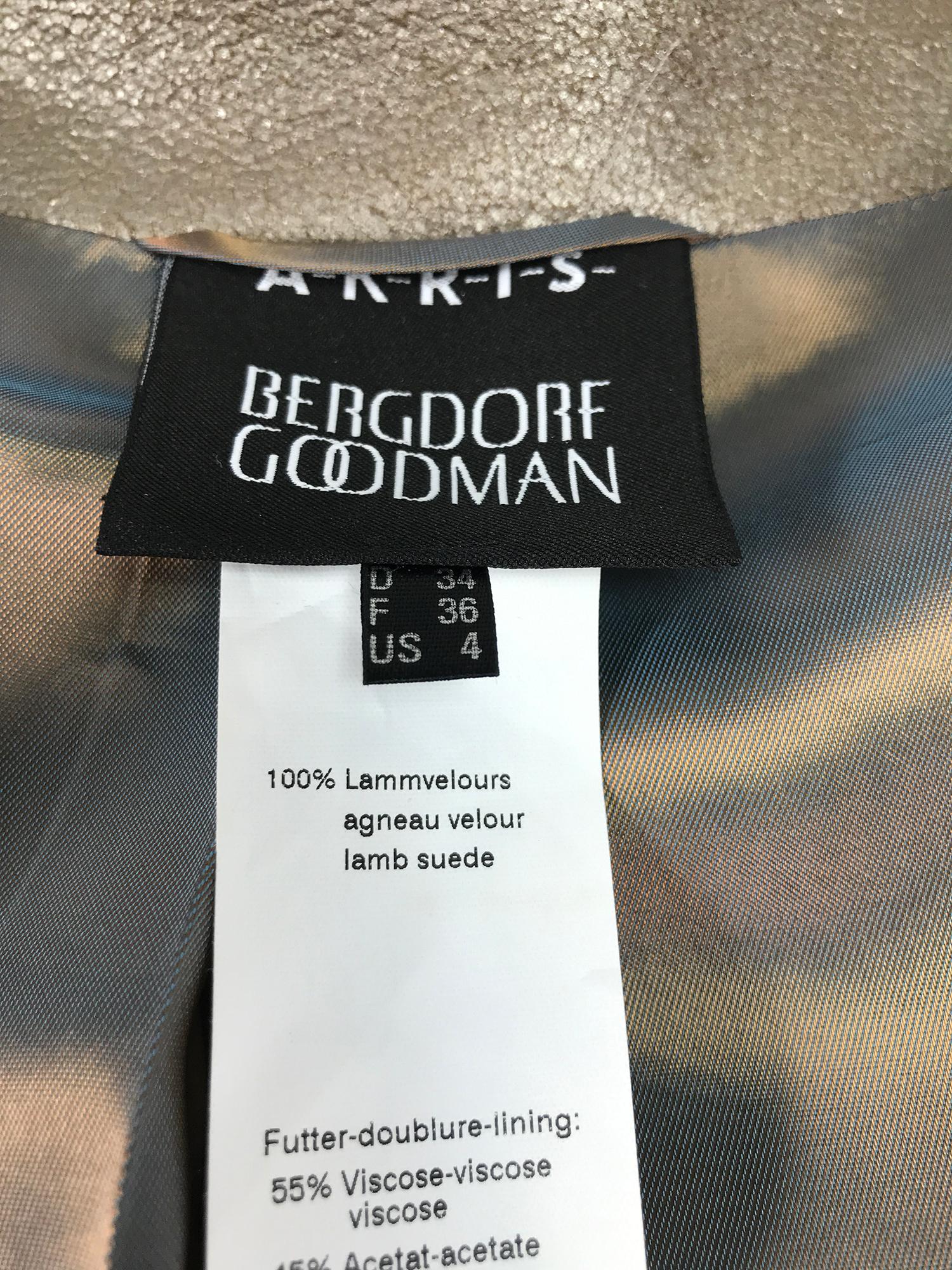 Akris Bronze Gold Lamb Suede Coat  For Sale 5