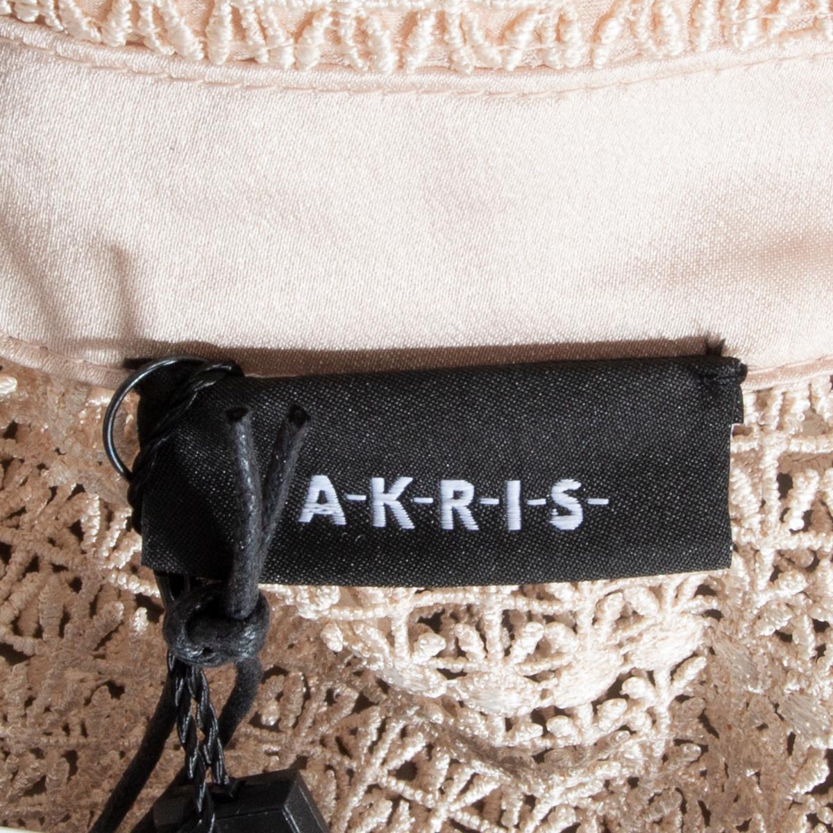 Women's AKRIS champagne SHEER OPEN KNIT Jacket 32 XXS For Sale