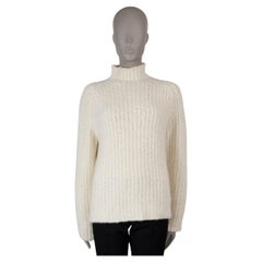 AKRIS Cremefarbener Kaschmirpullover CHUNKY KNIT MOCK NECK Pullover 38 M