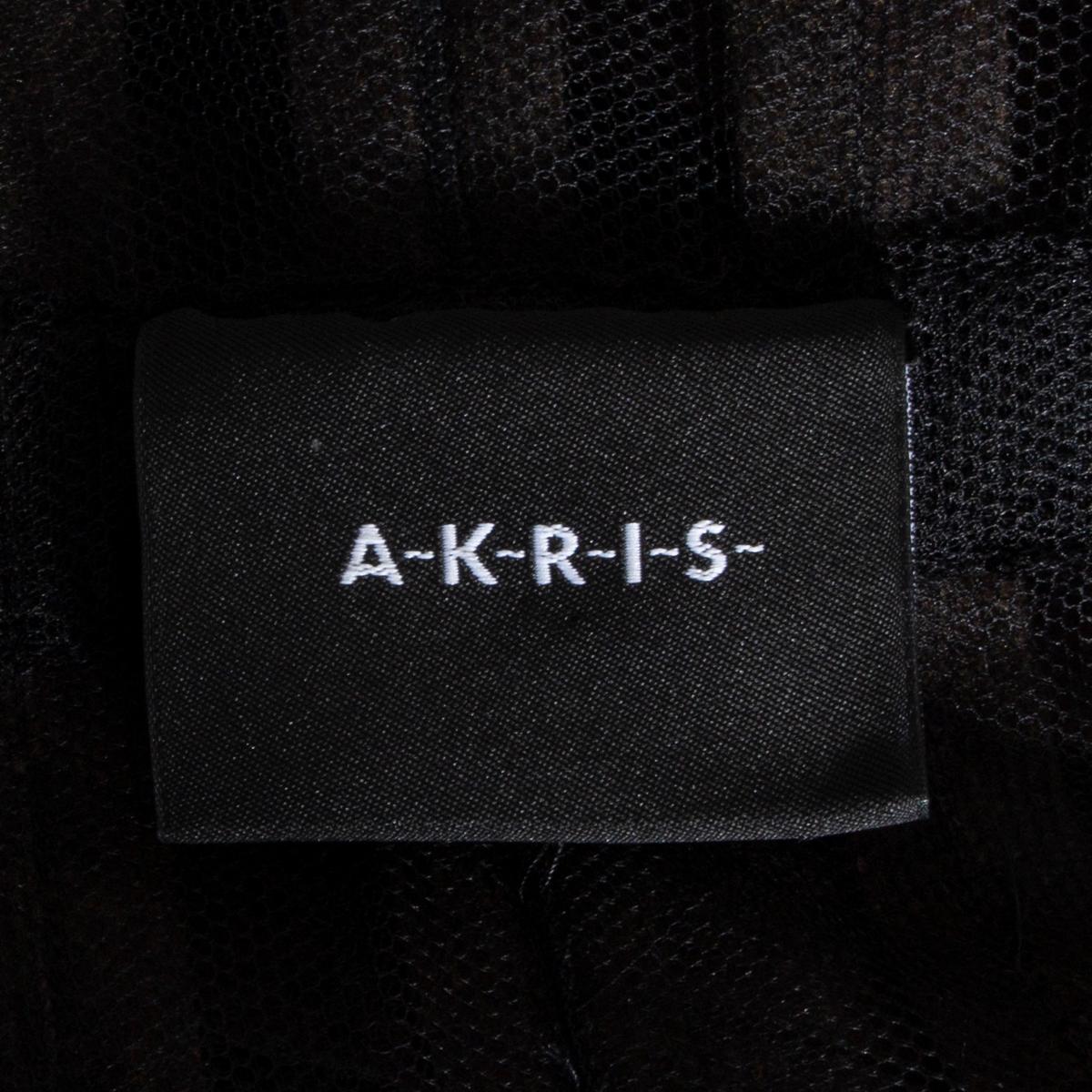 Women's AKRIS dark brown FELT & MESH LONG VEST Jacket 36 S