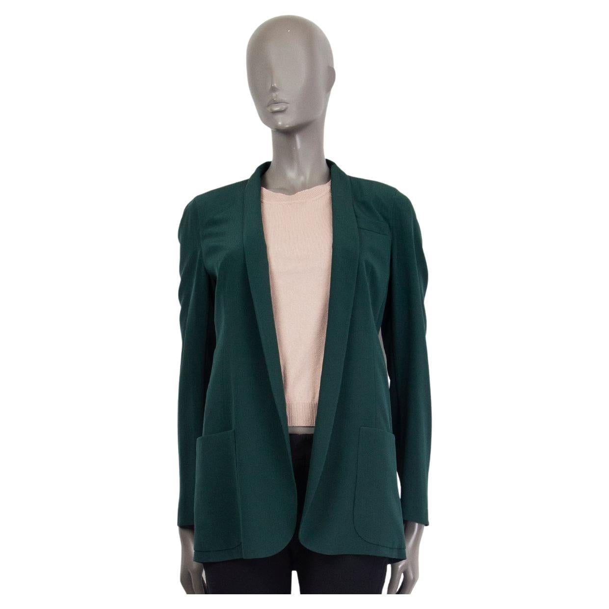 AKRIS dark green silk SHAWL COLLAR OPEN Blazer Jacket 36 S For Sale at  1stDibs