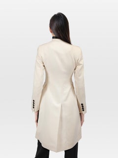 Akris Ecru Wool Long Blazer Jacket Size S