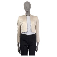 AKRIS gold silk & wool OPEN CROPPED Jacket 38 M