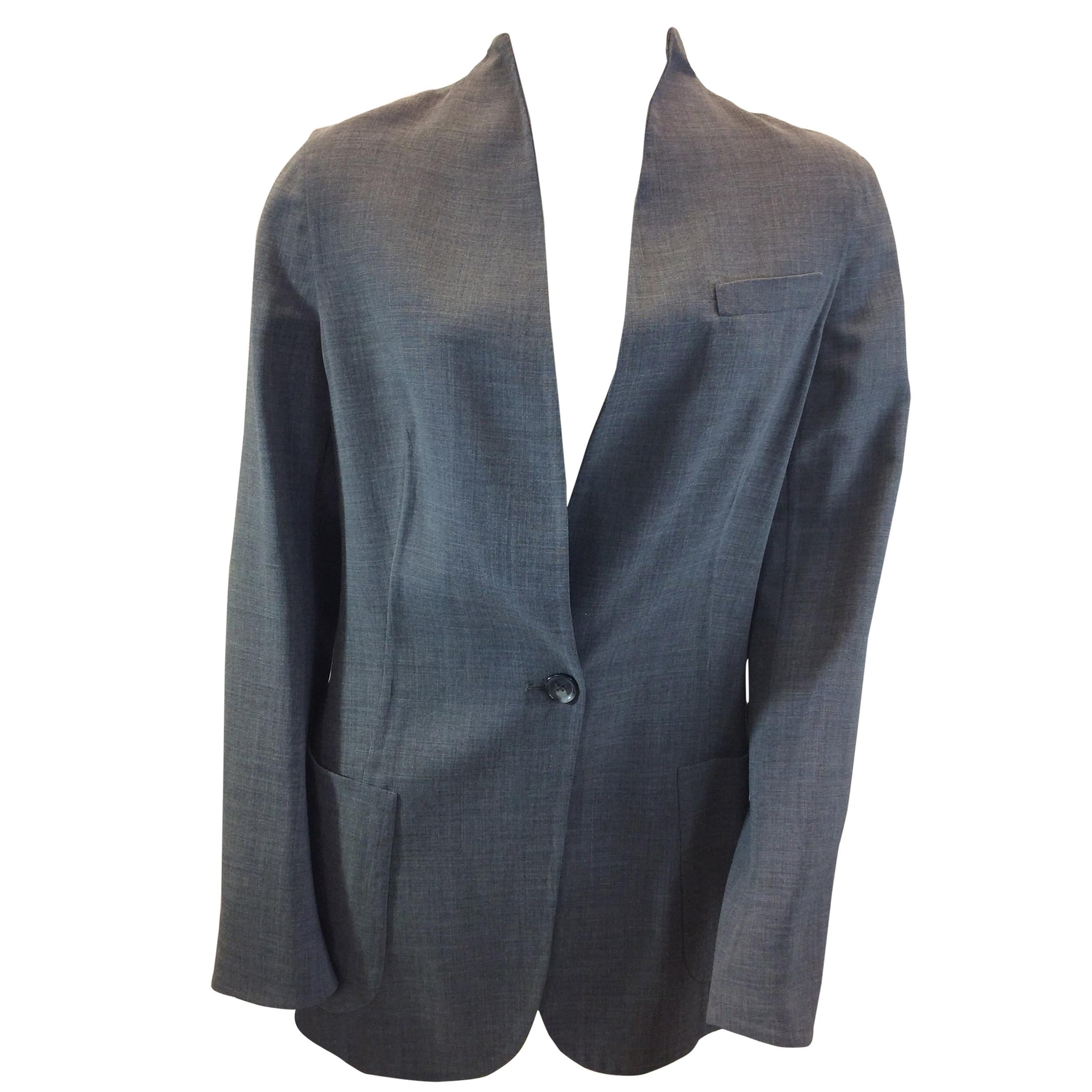 Akris Grey Linen and Wool Jacket For Sale