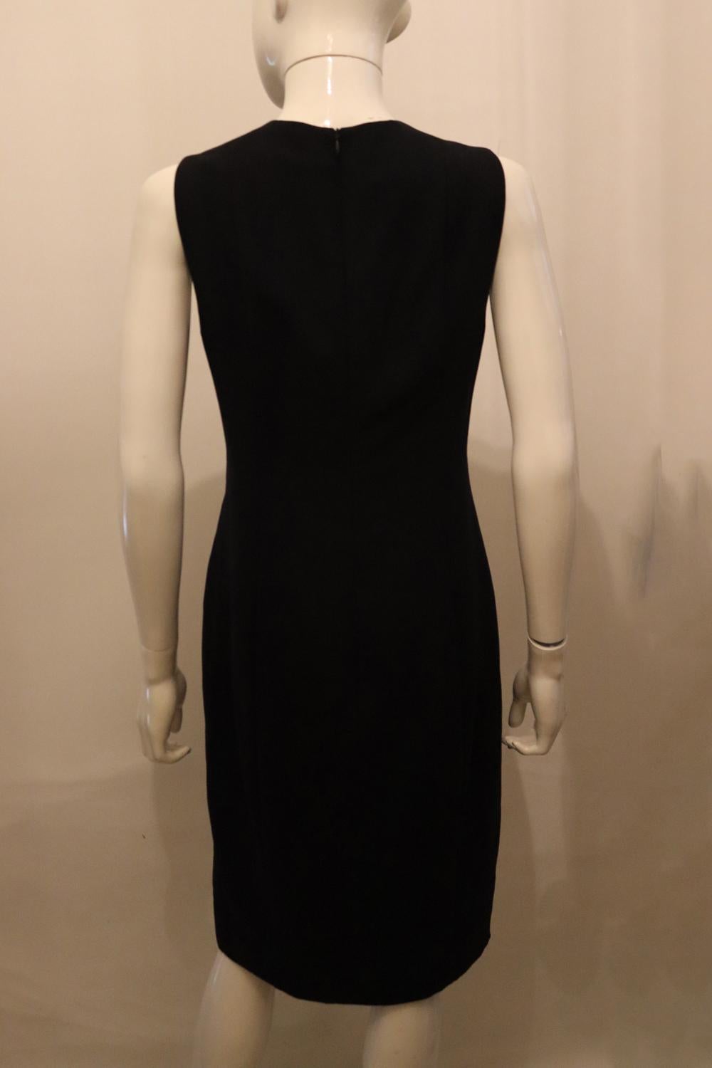 Akris Ink Blue Shift Dress with Silk Lining In Good Condition For Sale In London, GB