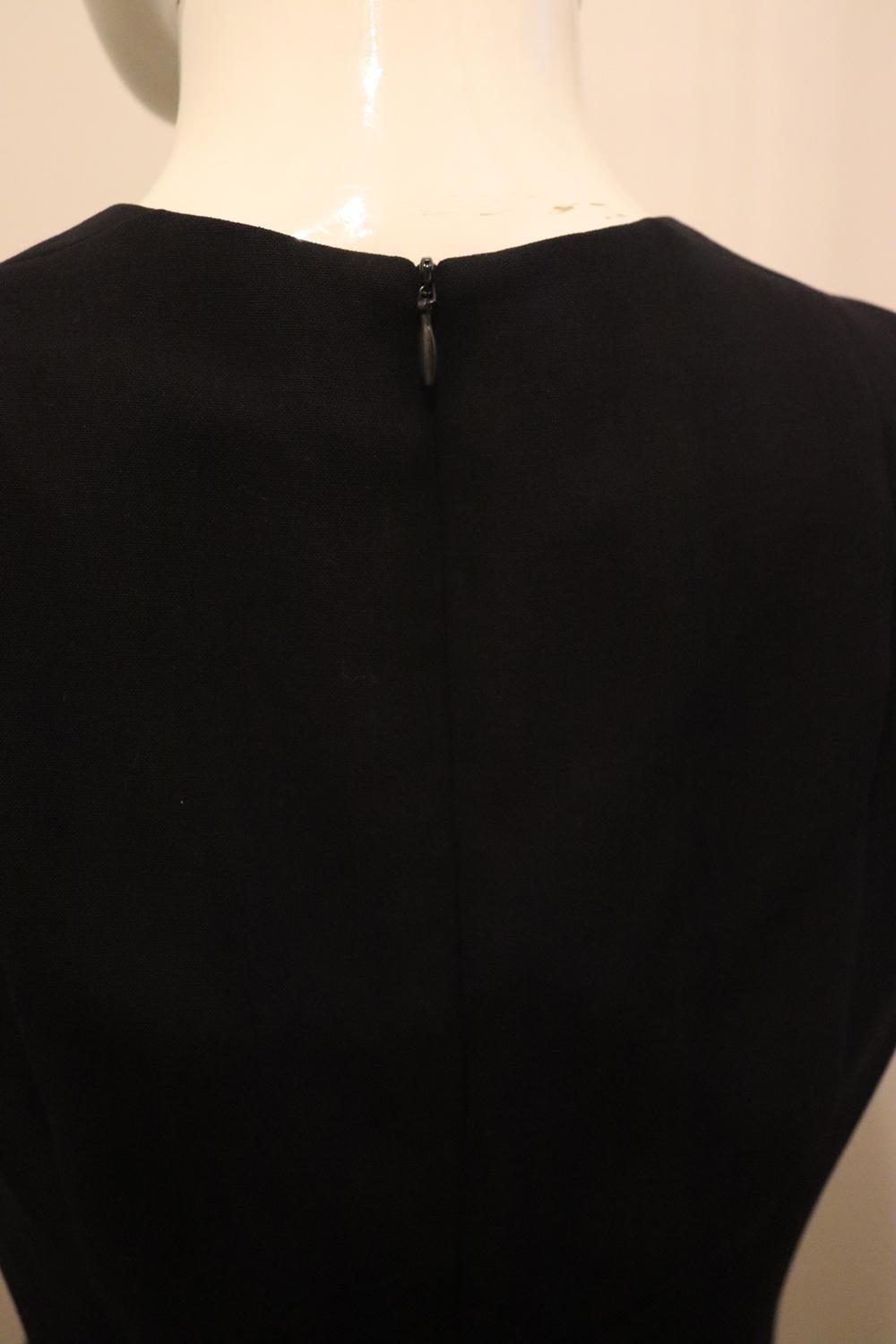 Women's Akris Ink Blue Shift Dress with Silk Lining For Sale