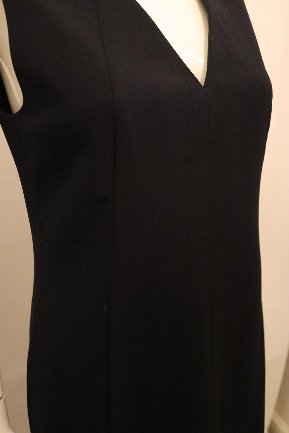 Akris Ink Blue Shift Dress with Silk Lining For Sale 3