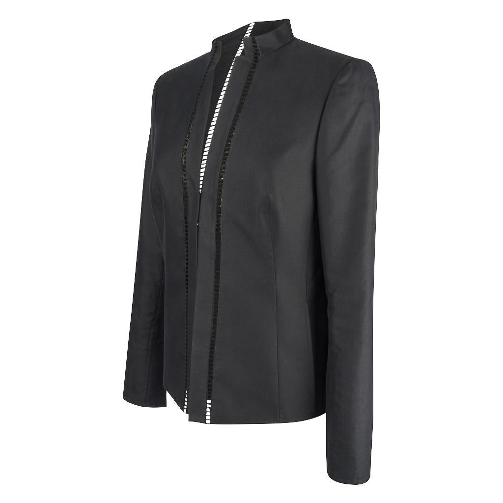 black chinese collar blazer