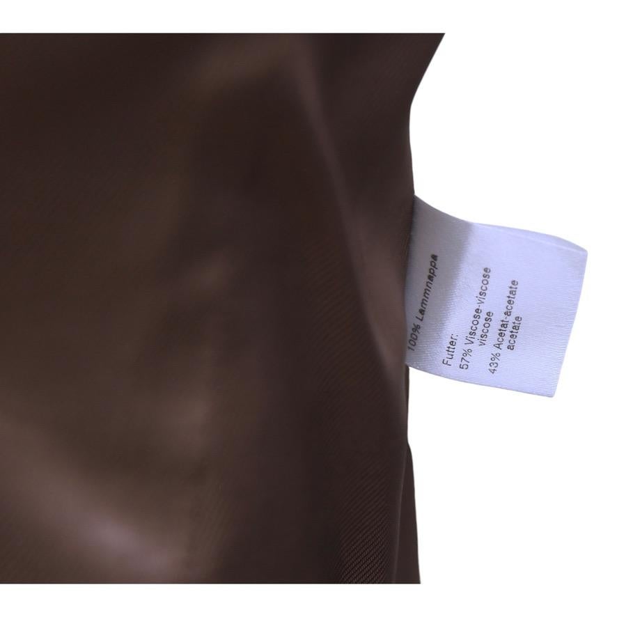 AKRIS Jacket Blazer Coat Leather Brown Suede Long Sleeve Collar Pocket F 38 US 6 For Sale 7