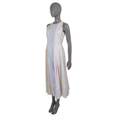 AKRIS Mehrfarbig pastellfarbenes Baumwollkleid 2020 STRIPED MIDI Kleid 34 XS