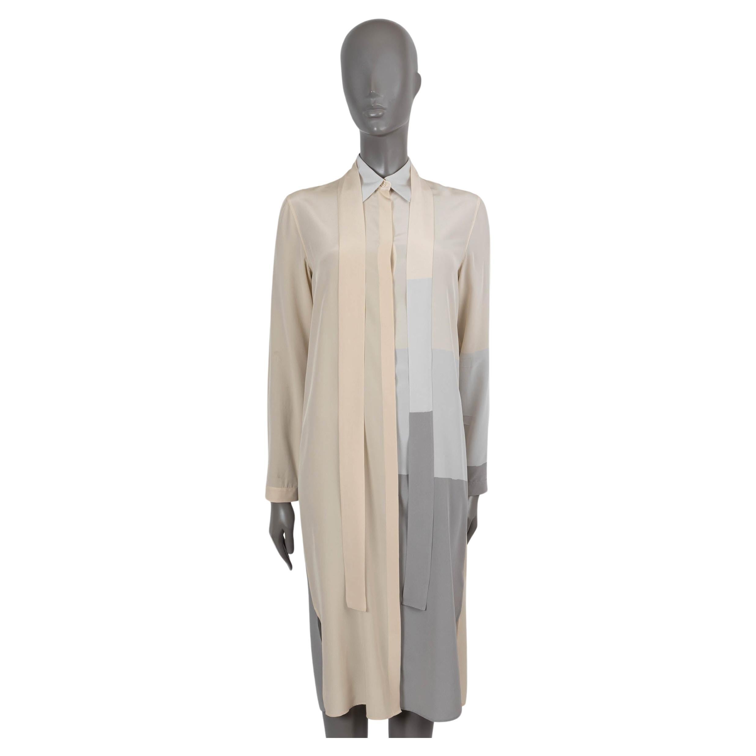 Akris multi seta pastello 2020 COLORBLOCK SHIRT Abito 34 XS in vendita