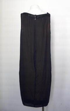 Akris Navy Silk Sleeveless Midi Dress