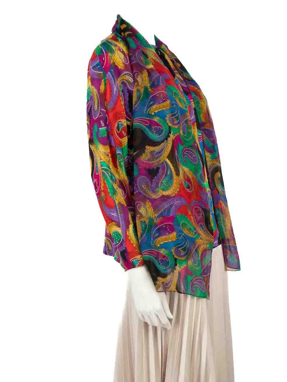 CONDITION is Very good. Minimal wear to blouse is evident. Minimal wear to the lining with light discolouration seen inside the collar on this used Akris designer resale item.
 
 
 
 Details
 
 
 Multicolour
 
 Silk
 
 Blouse and matching scarf
 
