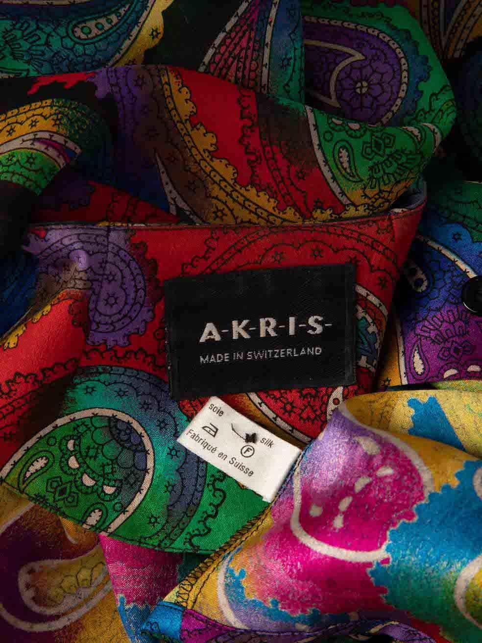 Chemisier Akris en soie imprimé cachemire avec écharpe taille XL en vente 2