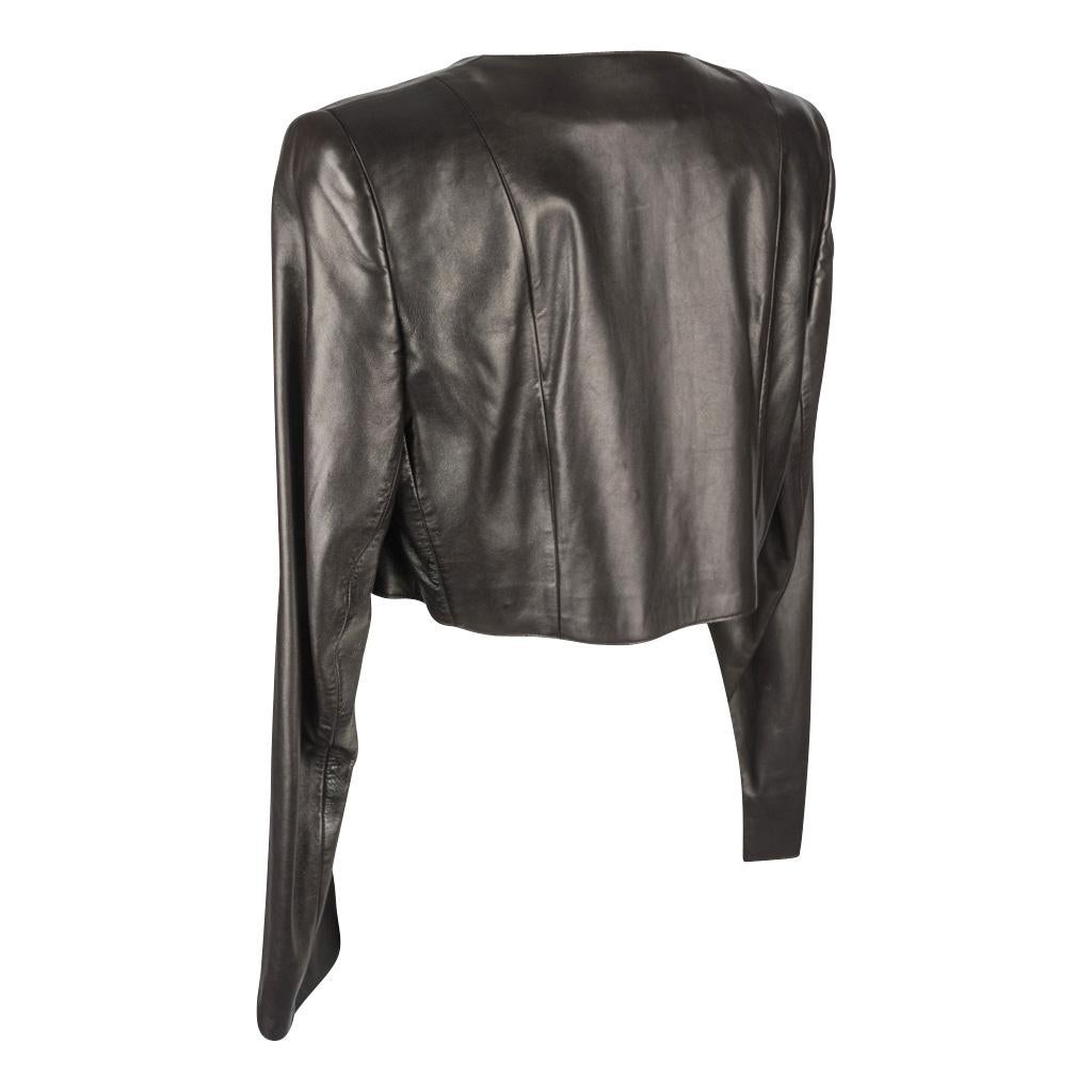Akris Pant Suit Three (3) Piece Long Vest Supple Leather Bolero Jacket 10 2