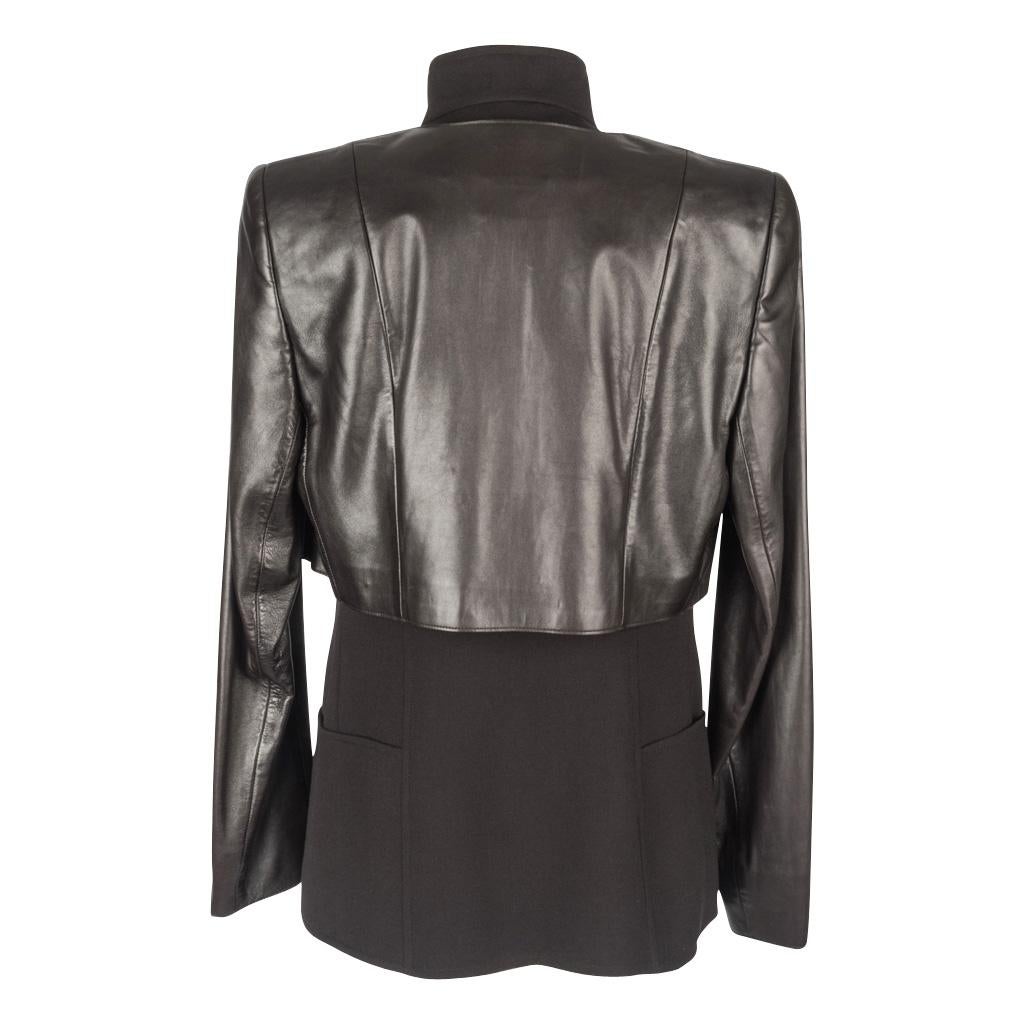 Women's Akris Pant Suit Three (3) Piece Long Vest Supple Leather Bolero Jacket 10
