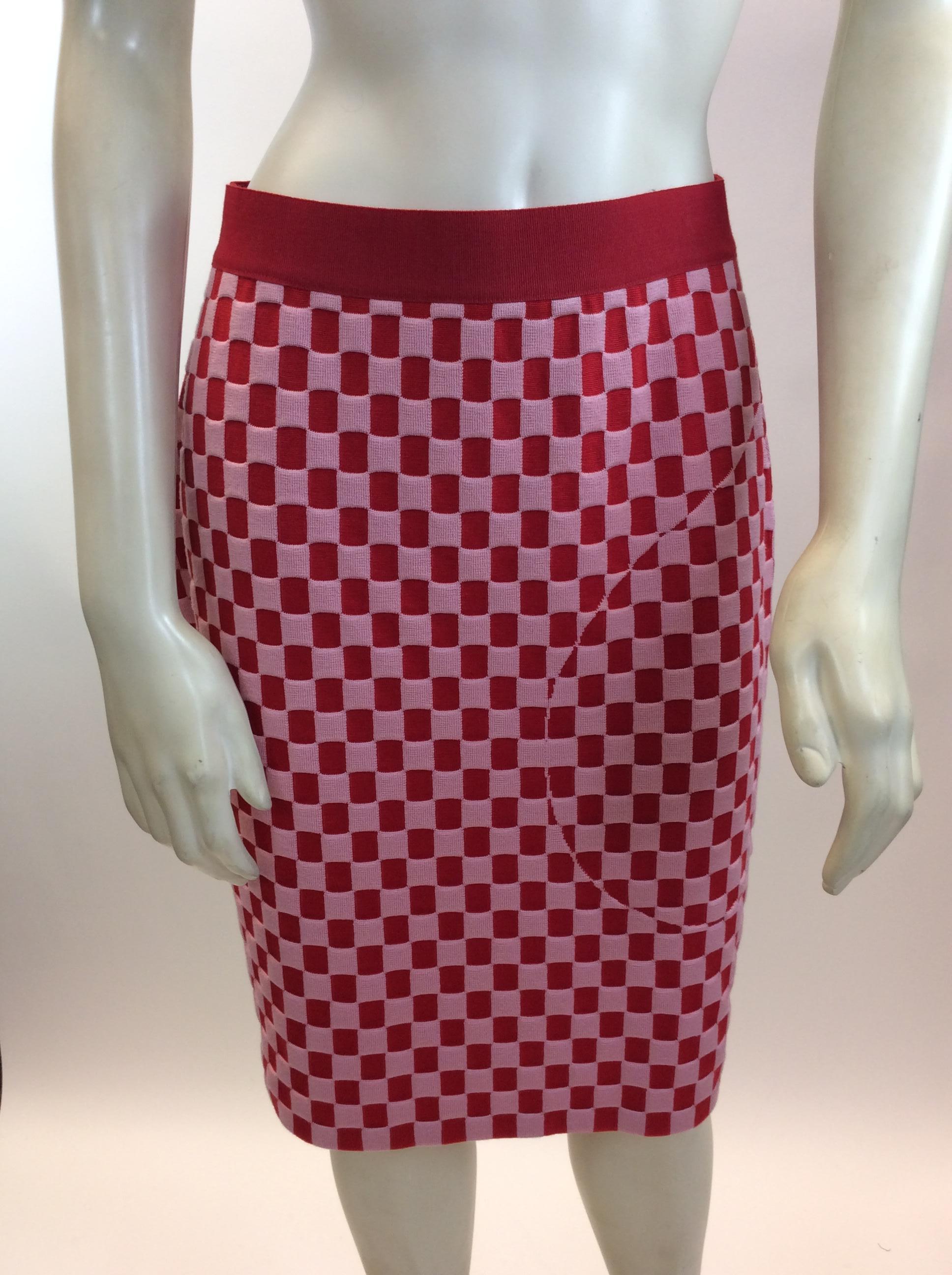 Akris Pink and Red Print Three Piece Skirt Set For Sale 3