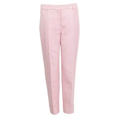 AKRIS, pantaloni rosa in cotone e seta 2021 a doppia faccia, 38 M