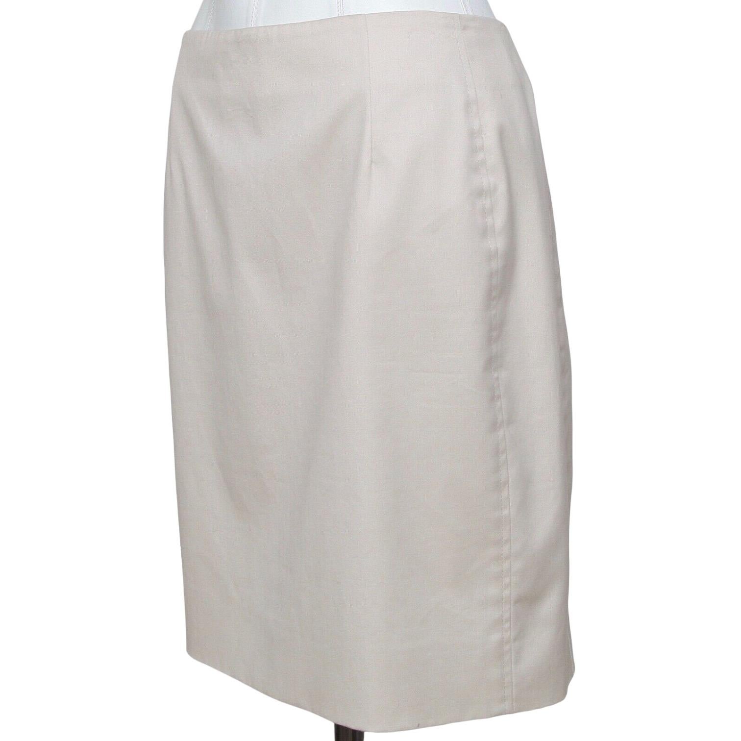Women's AKRIS PUNTO Beige Skirt Dress Straight Cotton Clothing US 8 FR 40 For Sale