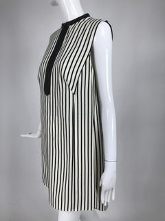 Akris Punto Black and White Stripe Zipper Front Tunic