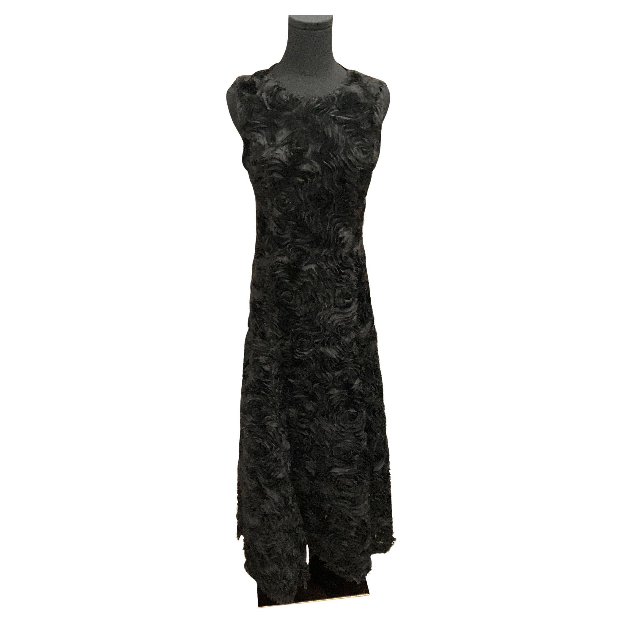 Akris Punto Black Floral Formal Gown For Sale