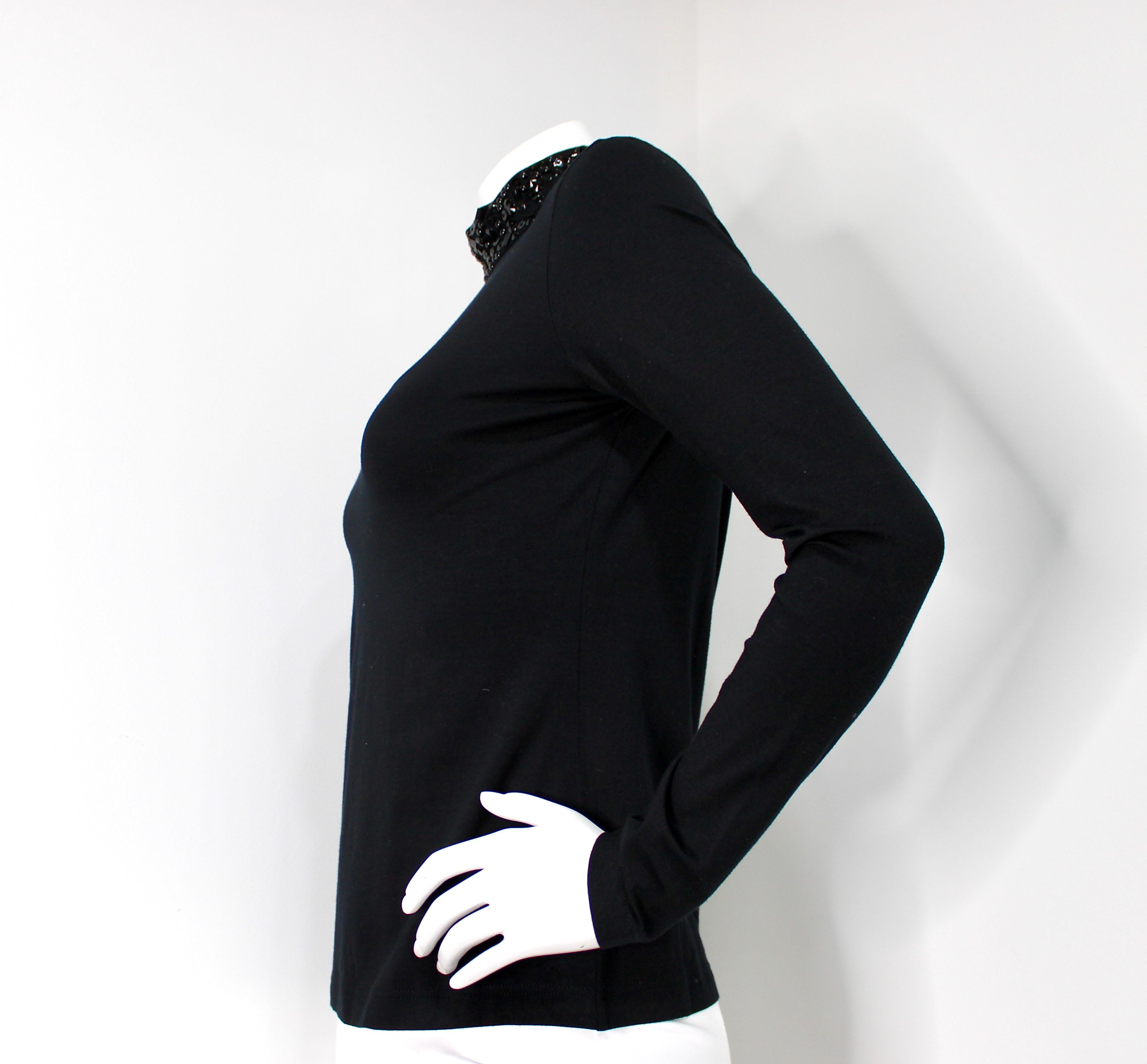 Akris Punto - Chemise à manches longues en modal clouté - noir Bon état - En vente à Scottsdale, AZ