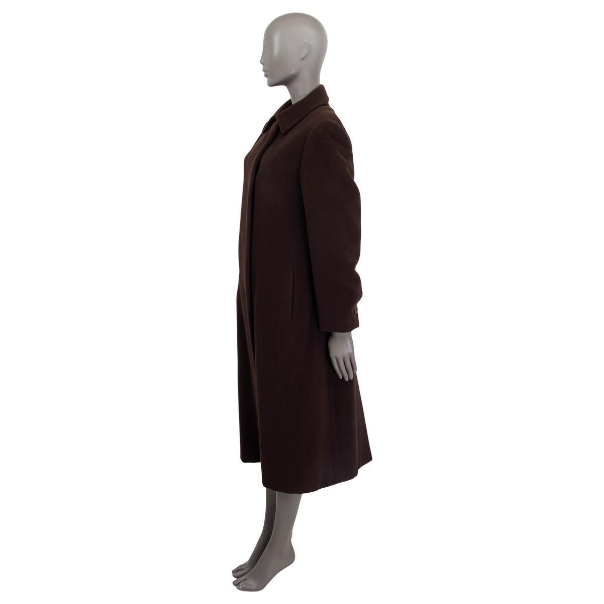 long dark brown coat