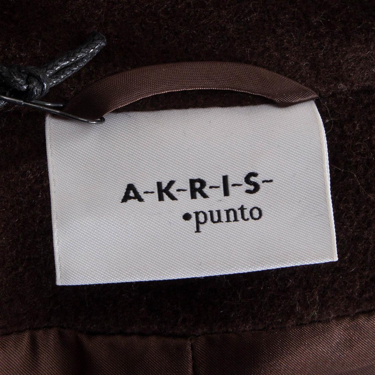 AKRIS PUNTO dark brown wool & angora Coat Jacket 38 M In Excellent Condition In Zürich, CH
