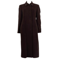 AKRIS PUNTO - Manteau en laine et angora brun foncé, 38 M