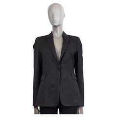AKRIS PUNTO Giacca Blazer HOUNDSTOOTH in misto lana grigia e nera 36 S