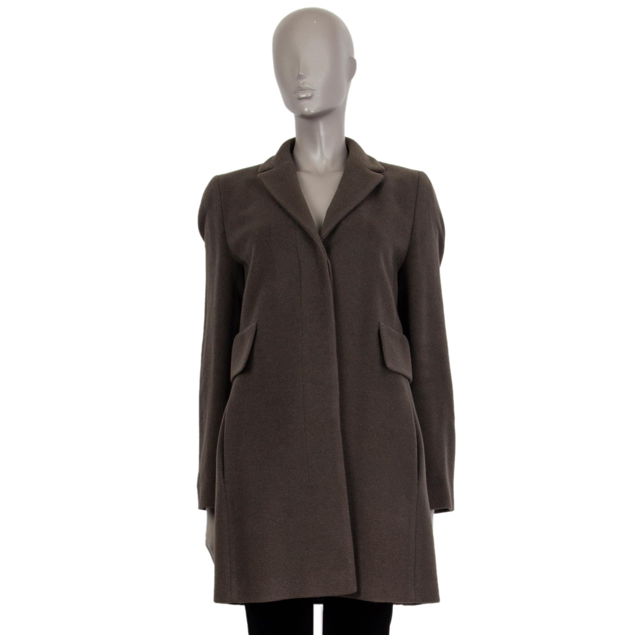 Black AKRIS PUNTO grey wool & angora CLASSIC Coat Jacket 38 M