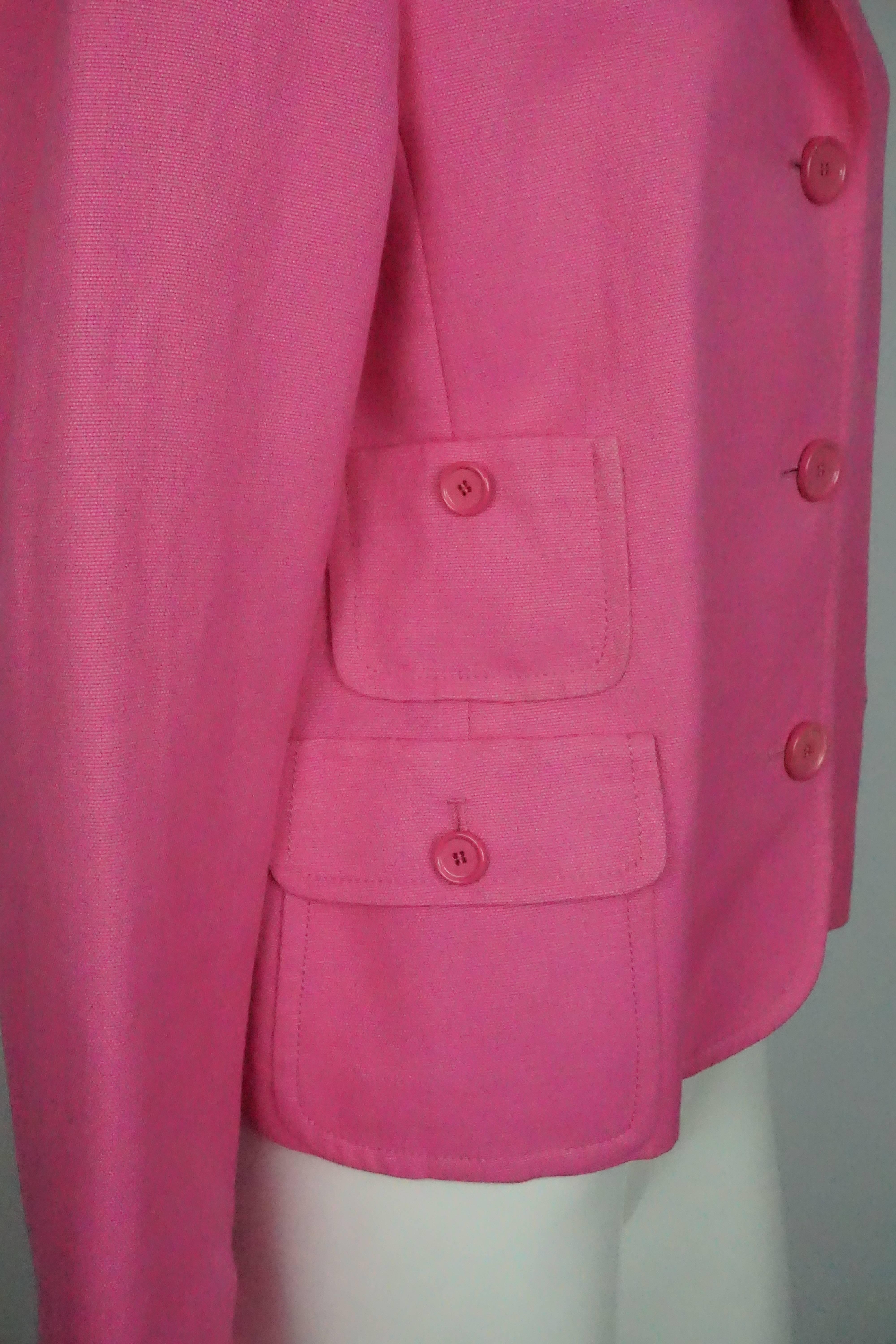 hot pink linen blazer