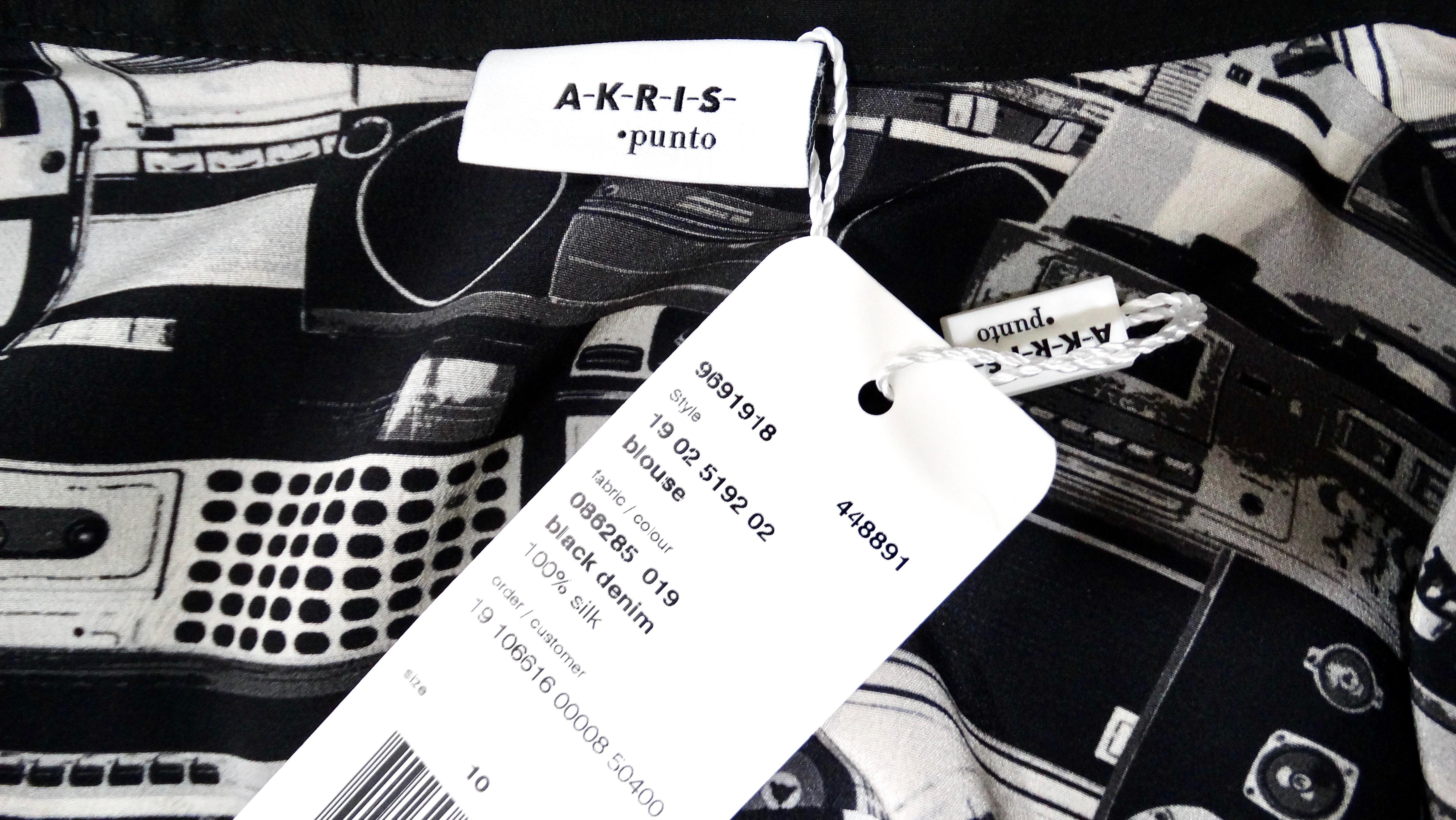 Camicetta mezza zip con stampa stereo di Akris Punto in vendita 5