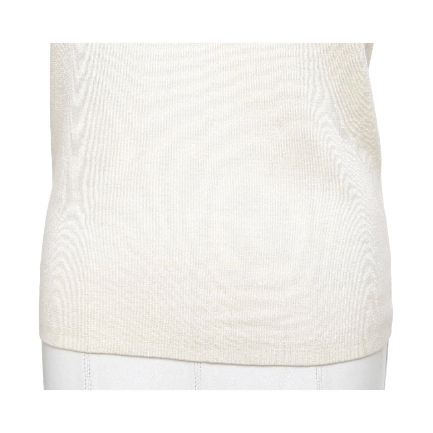 AKRIS PUNTO Sleeveless Top Sweater Knit Shirt Shell Wool Cream Sz 8 40 BNWT For Sale 1