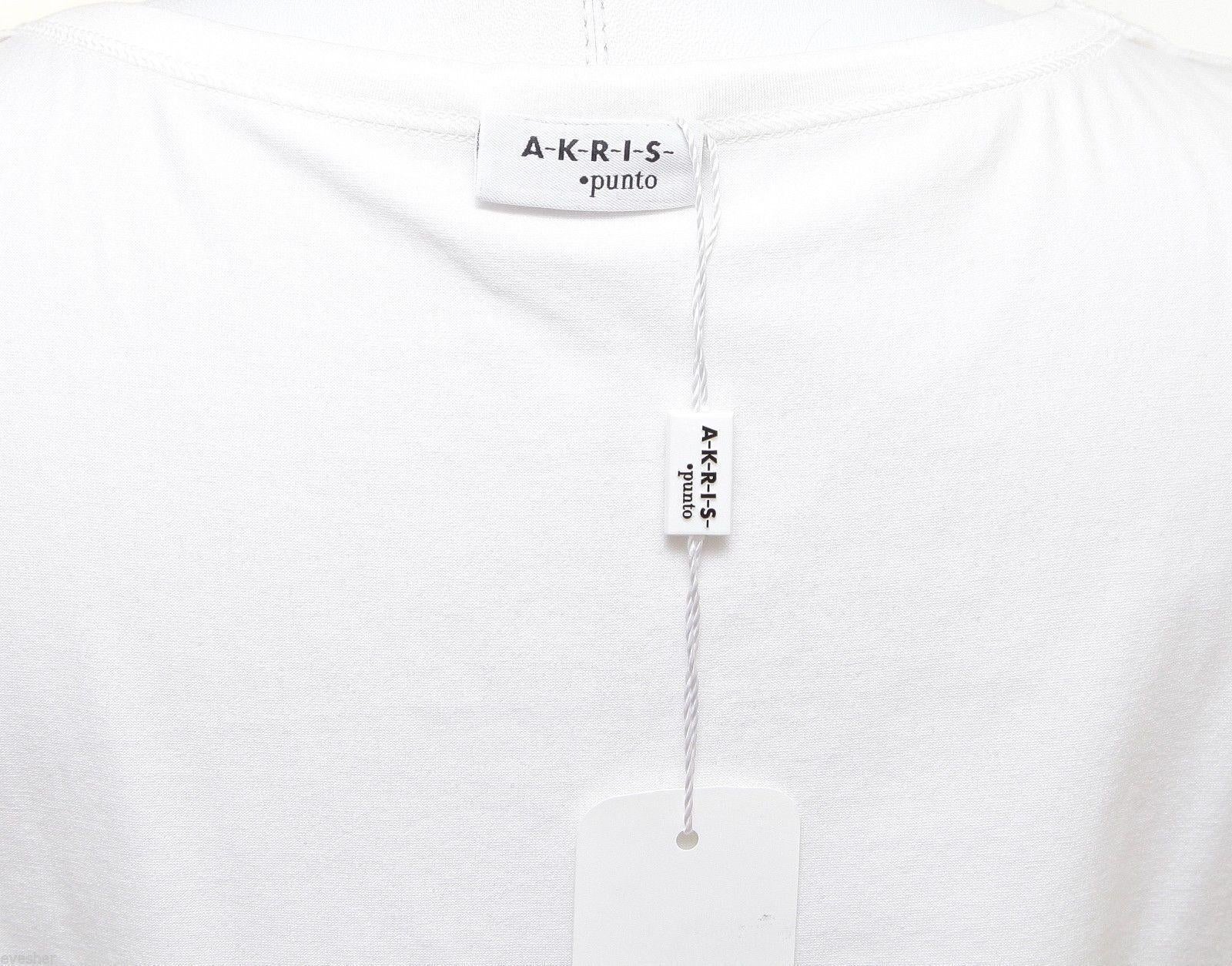 AKRIS PUNTO White Top Cotton Blouse Dress Shirt Magenta Sleeveless Shell 10 For Sale 1