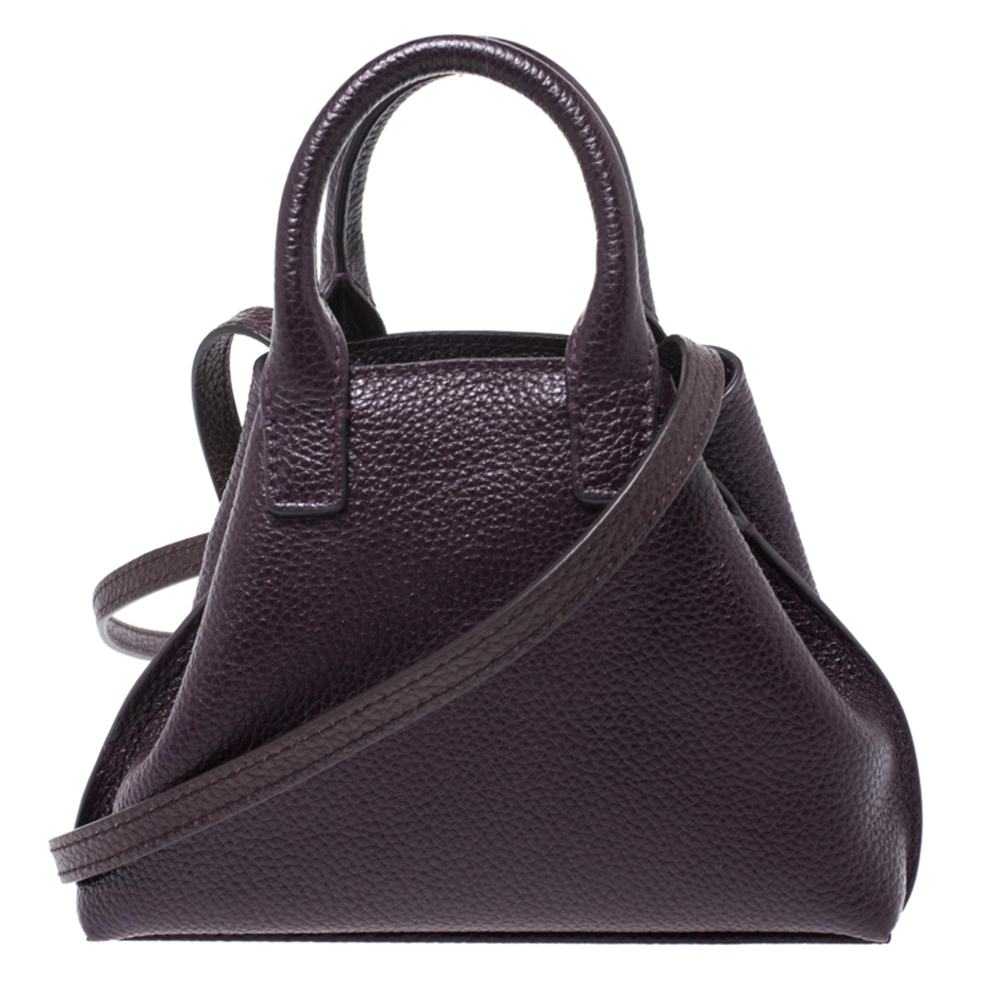 Akris Purple Leather Crossbody Bag For Sale