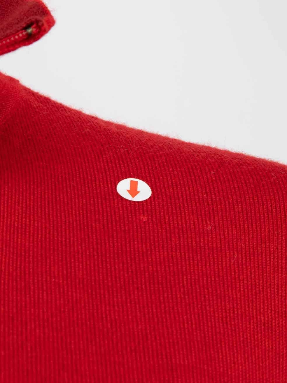 Akris Red Cashmere Half Zip Knit Dress Size M For Sale 1