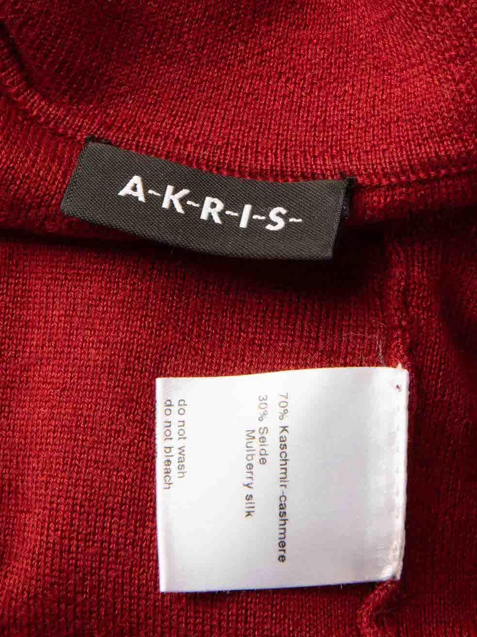 Akris Red Cashmere Half Zip Knit Dress Size M For Sale 3