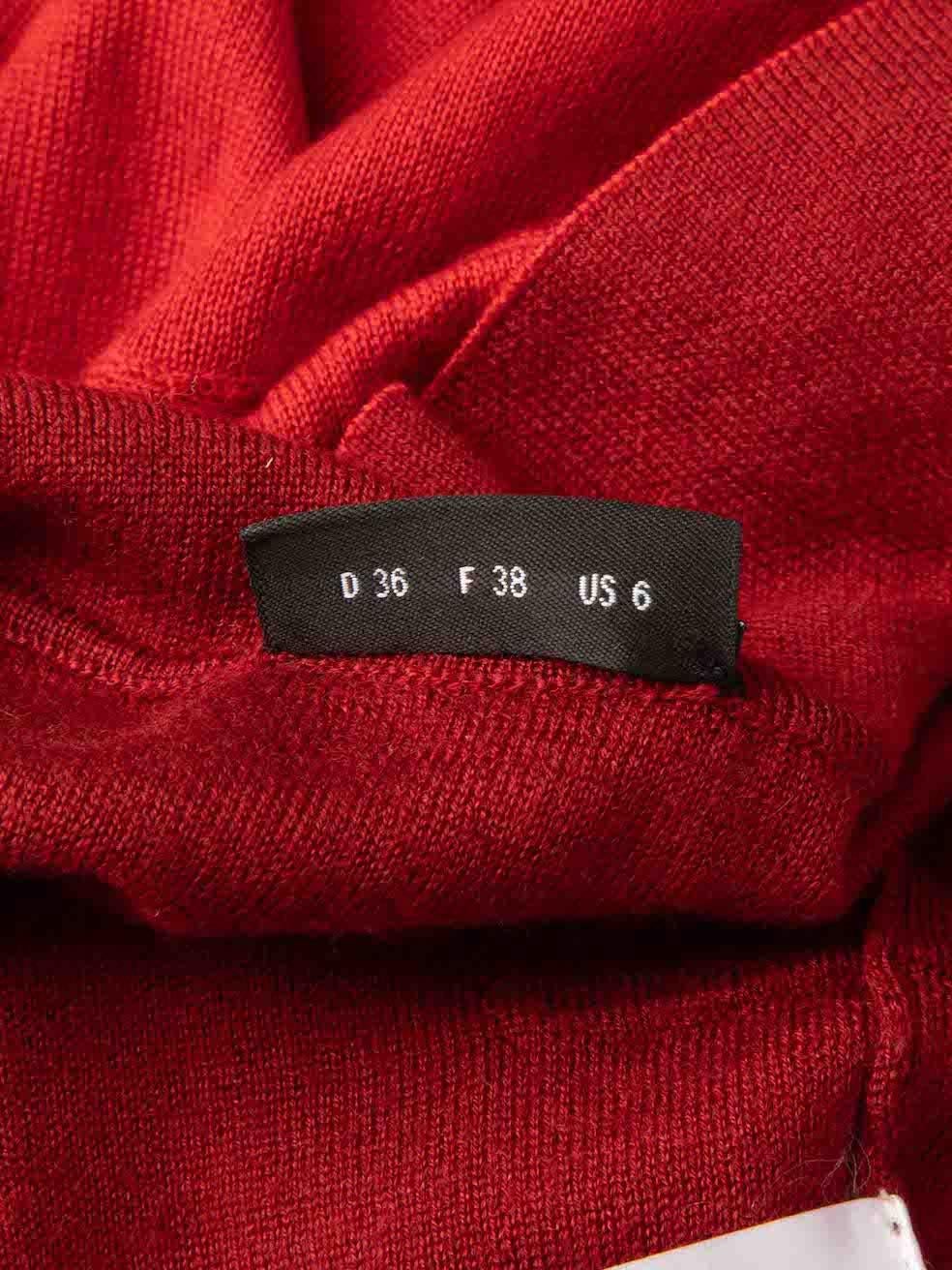 Akris Red Cashmere Half Zip Knit Dress Size M For Sale 4