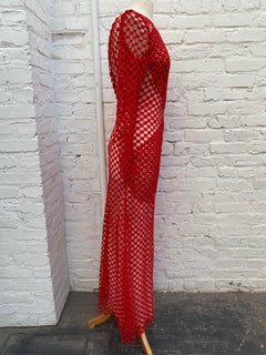 Akris Rotes Häkelkleid
