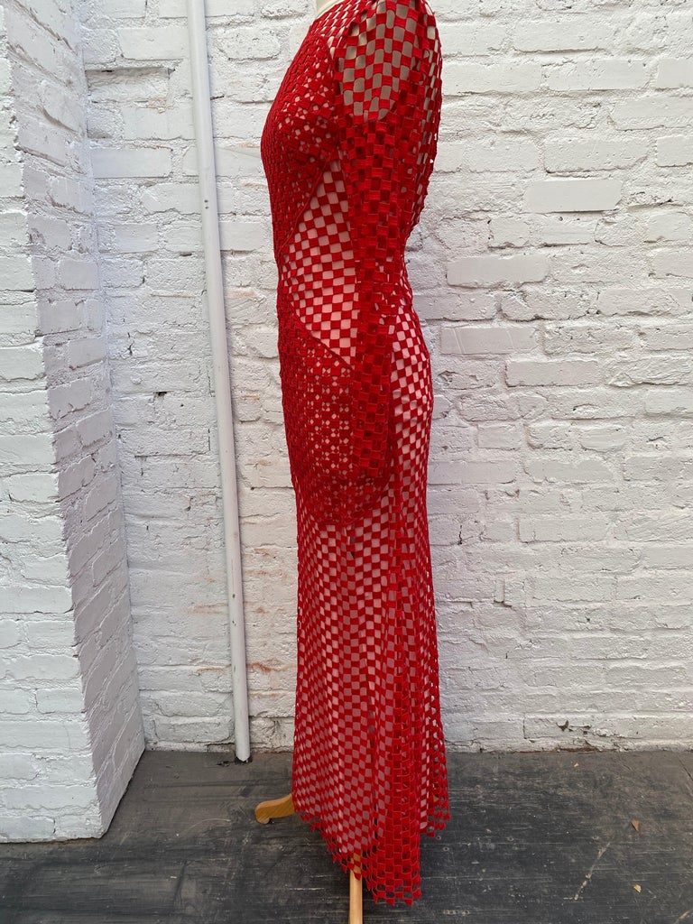 Akris Red Crochet Dress at 1stDibs akris gown, akris red dress