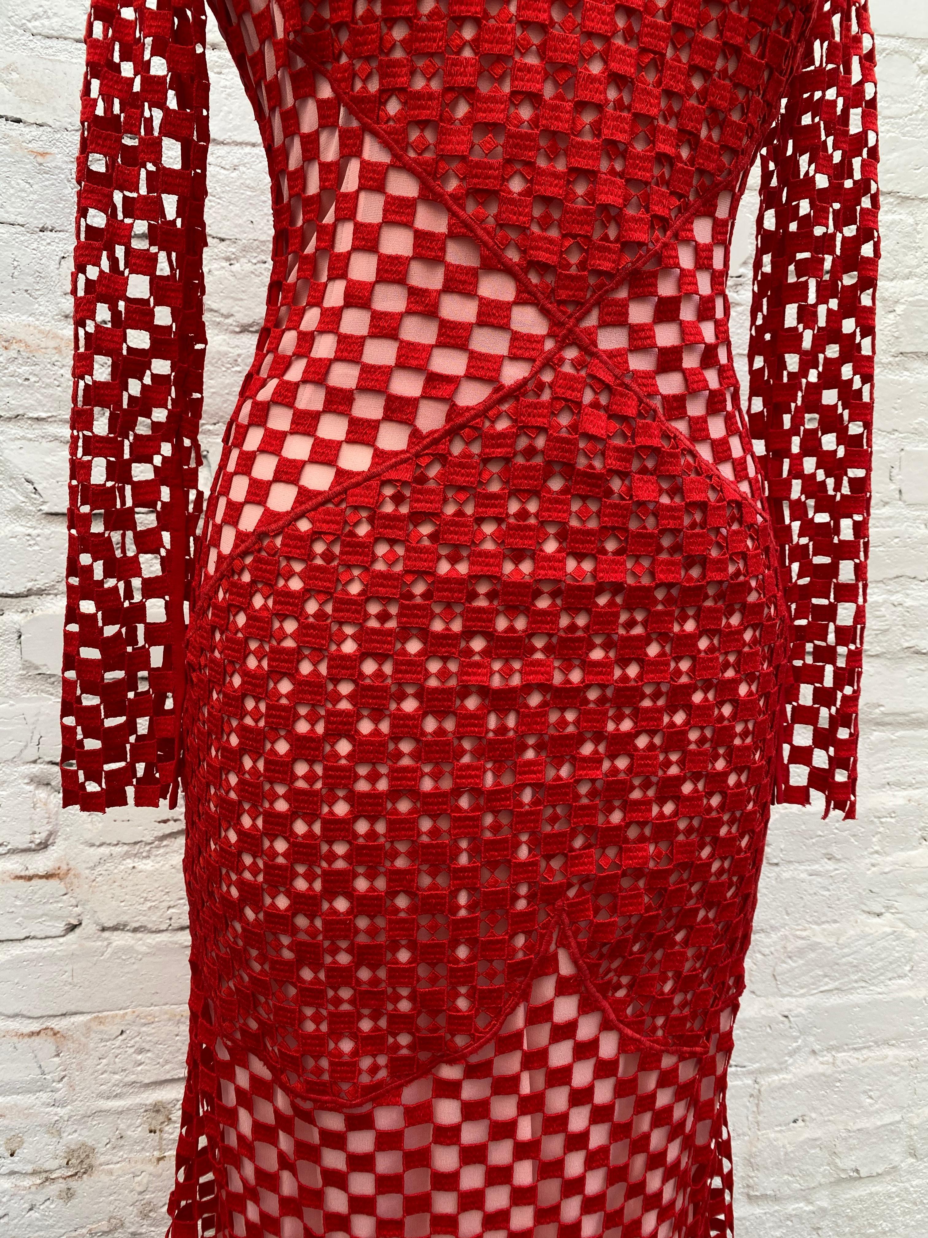 Akris Red Crochet Dress 1
