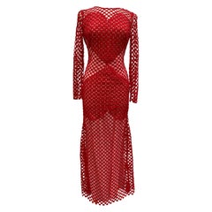 Akris Red Crochet Dress