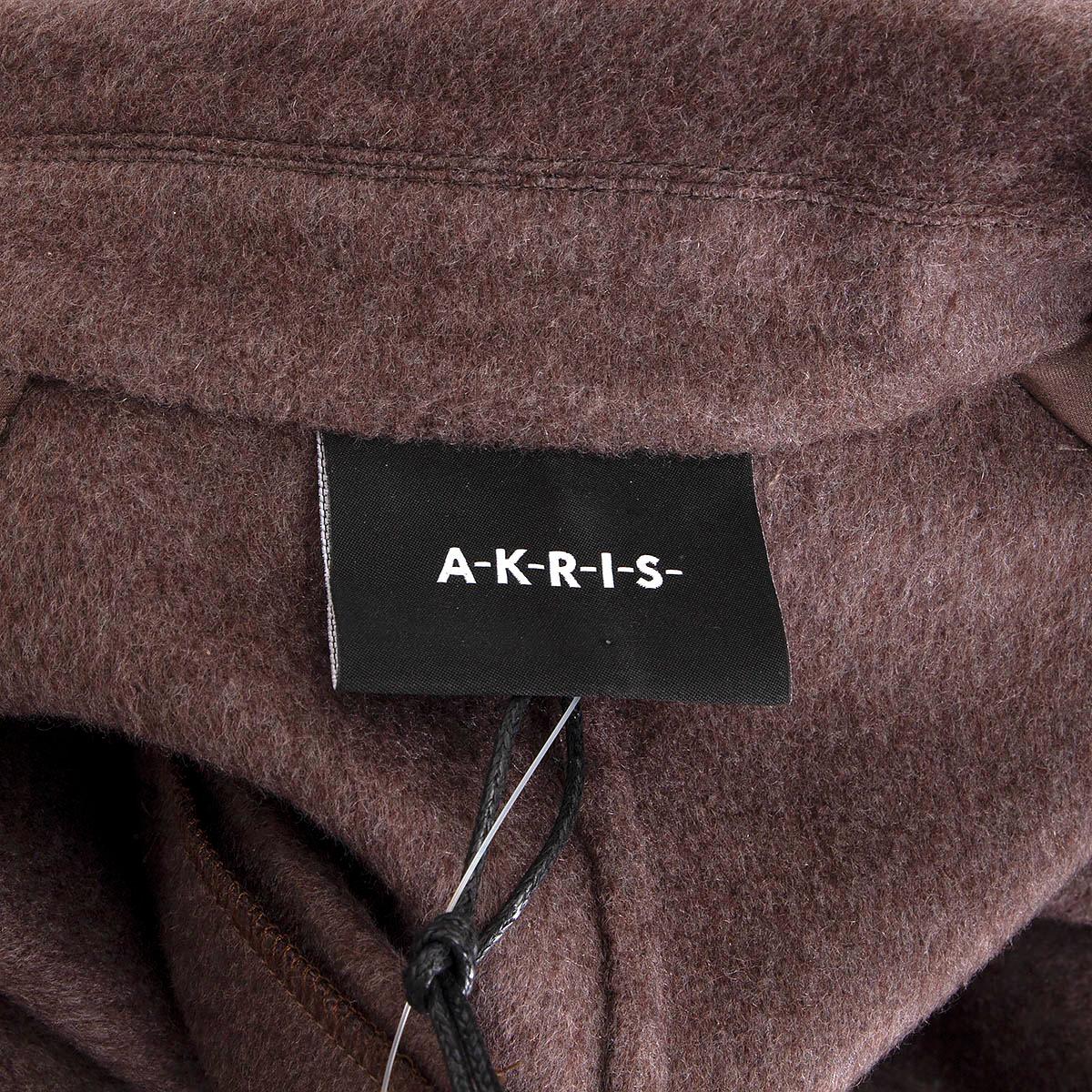 Women's AKRIS sepia taupe cashmere CHUNKY KNIT SLEEVE Coat Jacket 40 L For Sale