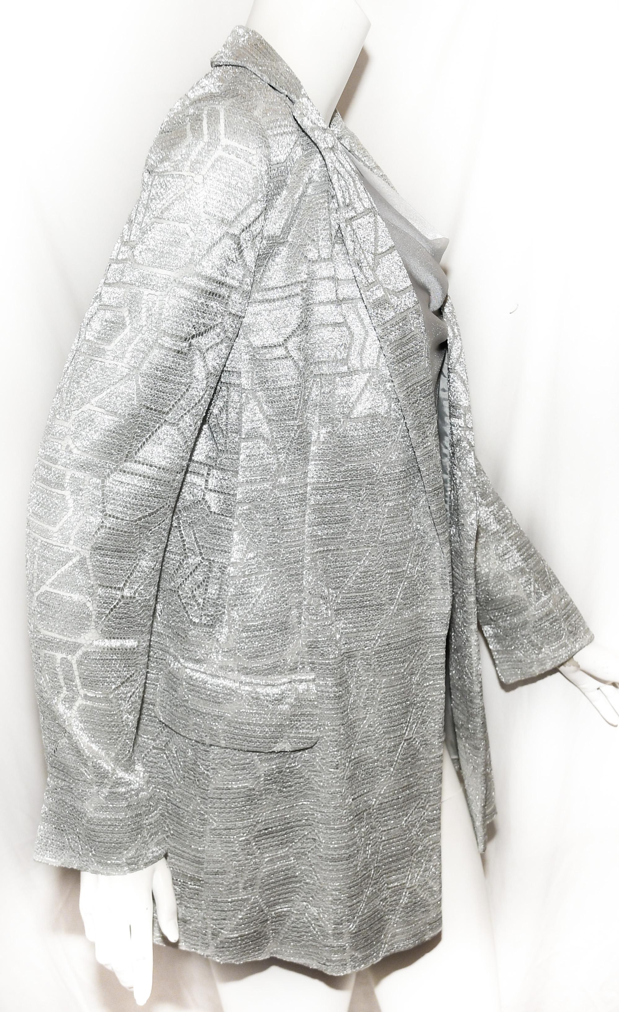 Women's Akris Silver Tone Abstract Lace  Design Jacket For Sale