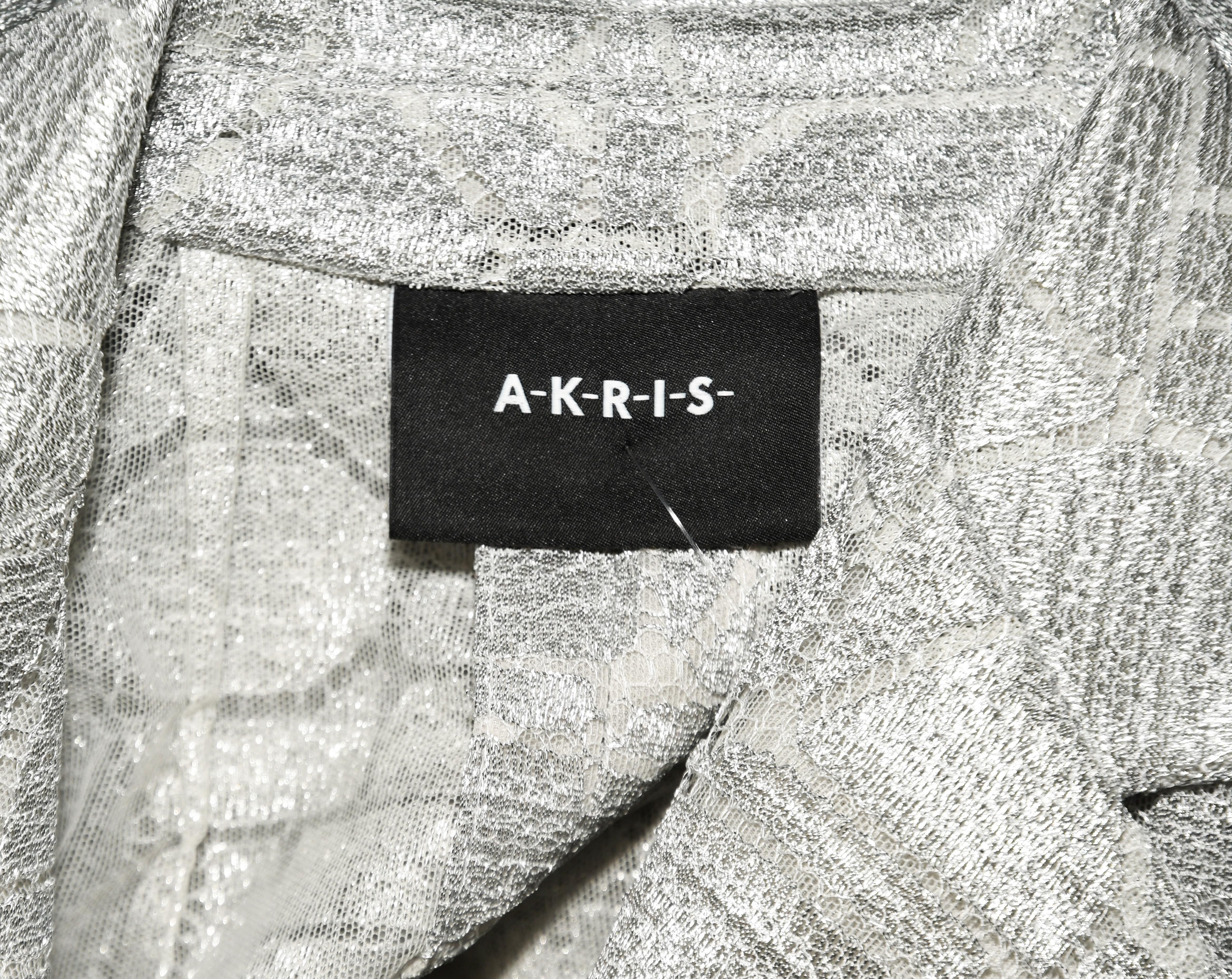 Akris Silver Tone Abstract Lace  Design Jacket For Sale 1