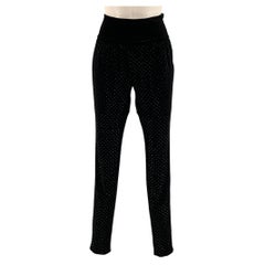 AKRIS Size 10 Black Polyester Beaded Dress Pants