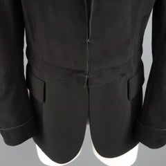 AKRIS Size 10 Black Suede & Wool Zip Off Sport Coat Jacket